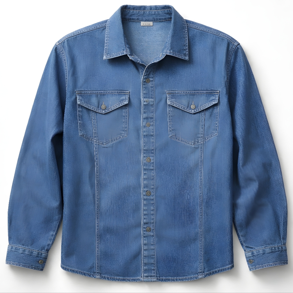 Woolrich Vintage Women's Denim Snap Down Long Sleeved Shirt - Size Large